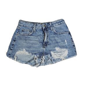 Womens Forever 21 Distressed Denim Cut Off Blue Jean Shorts Sz 27